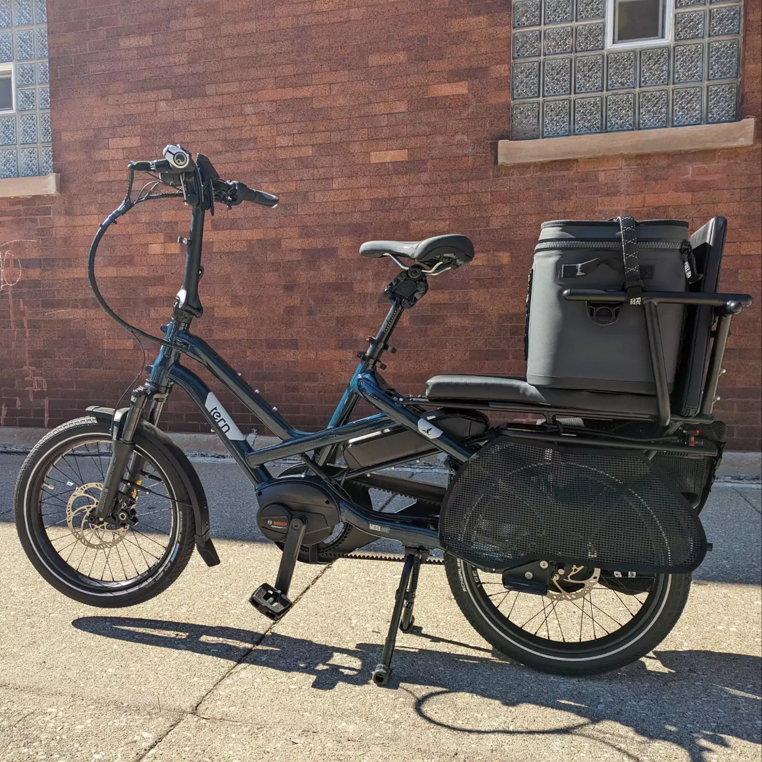 Viktor's Dark Blue Tern HSD, with a full seat on the back that
      a cooler is strapped down to